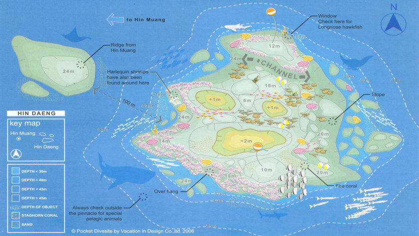 Hin Daeng Divesite Map