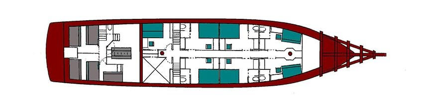 Diva Andaman Liveaboard Lower Deck Plan