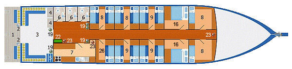 Dolphin Queen Liveaboard Main Deck Plan