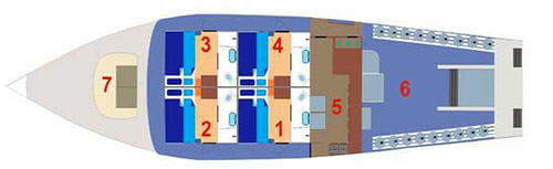 Giamani Liveaboard Main Deck Layout