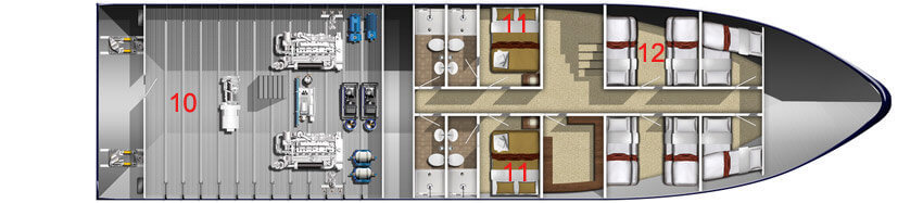 Bavaria Liveaboard Lower Deck Layout