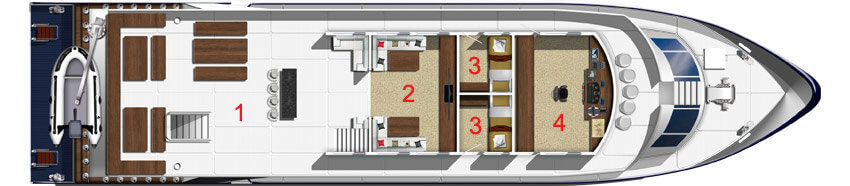 Bavaria Liveaboard Upper Deck Layout