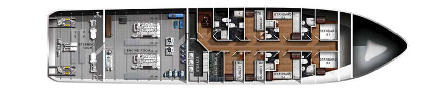 Sawasdee Fasai Liveaboard Lower Deck Plan