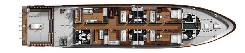 Sawasdee Fasai Liveaboard Main Deck Plan