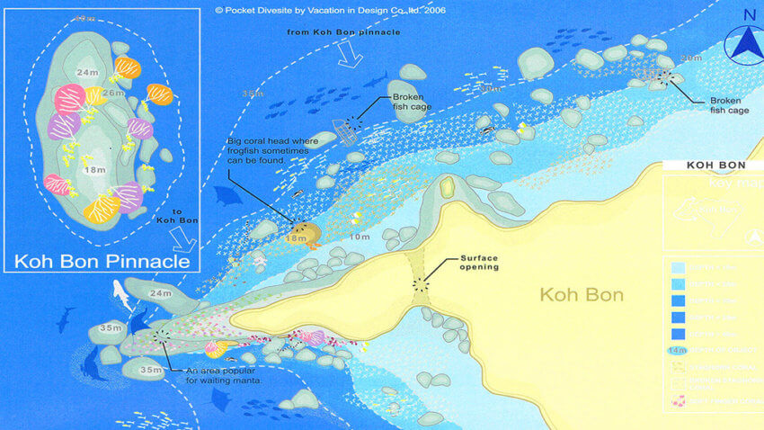 Koh Bon Dive Site Map