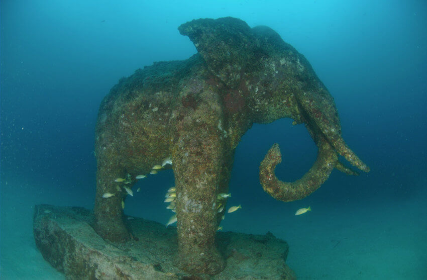 Underwater Elephant Statue at Racha Yai Island