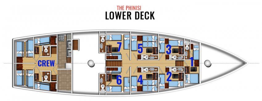 Phinisi Liveaboard Lower Deck Layout