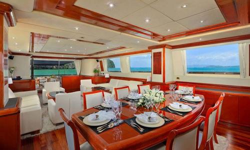 Falcon Superyacht Charter Phuket Dining Salon